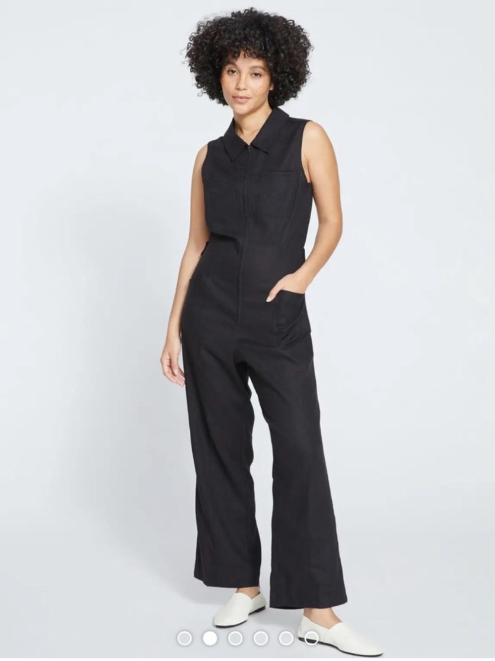 NWT UNIVERSAL STANDARD Linen Blend Boardwalk Jumpsuit Wide Leg Minimalist S